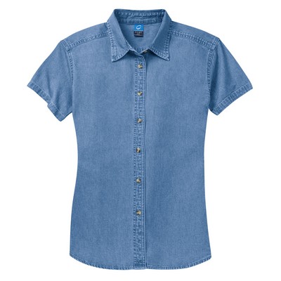 Port & Co™ Women's Short Sleeve Value Denim Shirt.